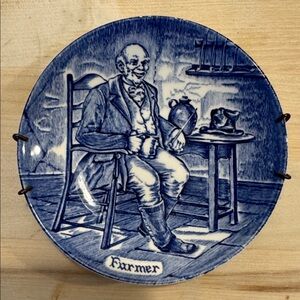 The Enoch Wedgwood (Tunstall) LTD Mini Salt Plate England Trademark Blue